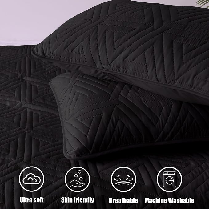 Whale Flotilla Soft Geometric King Quilt Set - Image 6