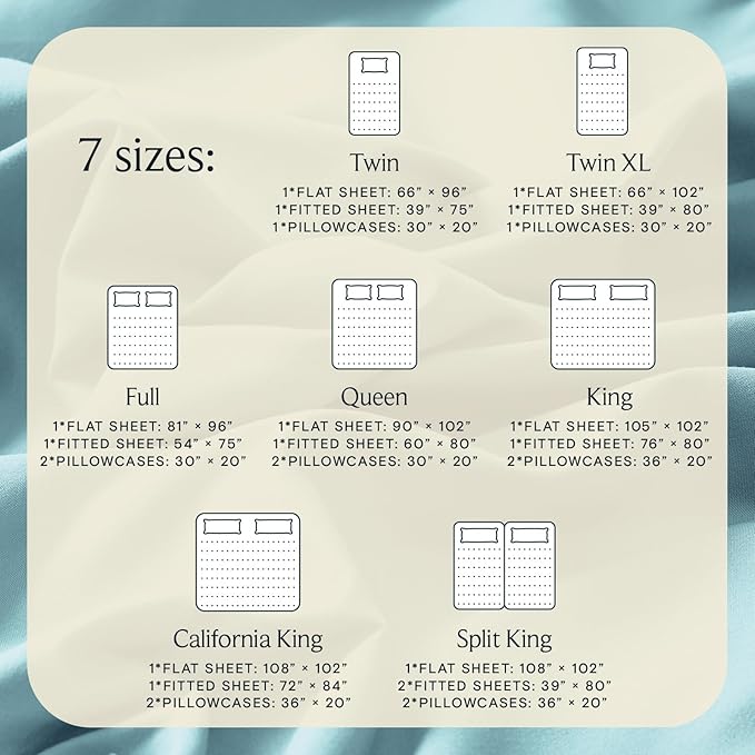 LuxClub 4 PC King Sheet Set, Deep Pockets Wrinkle Free Cooling Bed Sheets Hotel Bedding for Women, Men, Includes 1 Fitted Sheet, 1 Flat Sheet and 2 Pillowcases-Silky Soft Aqua