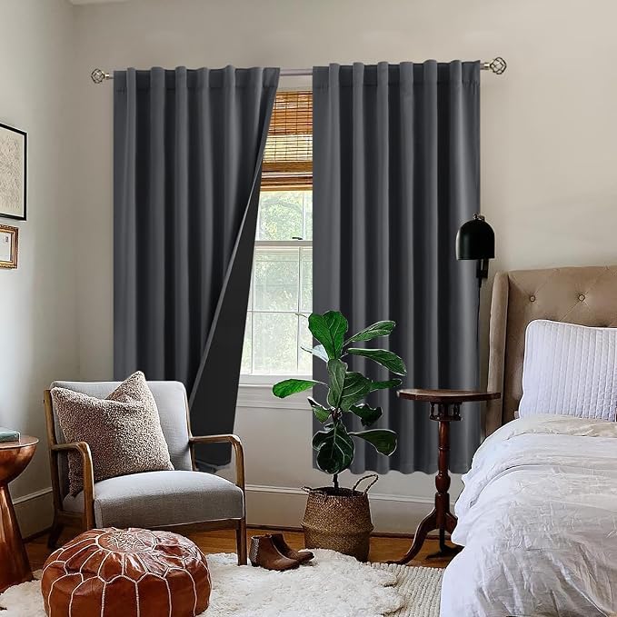 BGment 100% Room Darkening Thermal Insulated Blackout Curtains 72 Inches Long - Image 9