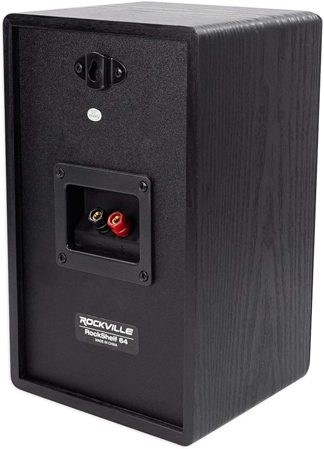 Rockville Pair RockShelf 64B V2 400W Black 6.5" Bookshelf Speakers, 4 Ohm, Kevlar Woofers, Silk Dome Tweeter, Wall-Mountable, for Home Theater and Music Enthusiasts
