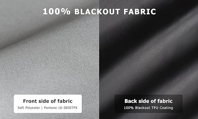 LazBlinds 100% Blackout Roller Shades, Thermal Insulated UV Protection Privacy - Image 2
