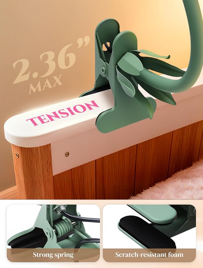 Clip On Flower Lamp for Bedroom, Aesthetic Bedside Reading Light - Image 4