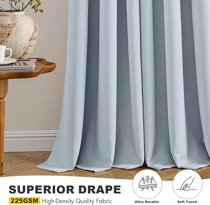 MIULEE Blackout Curtains for Bedroom 2 Panels 40 x 63 Inch Long Light Blue | - Image 5