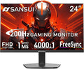 SANSUI Gaming Monitor, 24 Inch 200Hz 180Hz, FHD 1080P 1ms 110% sRGB Computer Monitor, HDMI DP Ports VESA Support for Game Office (HDMI Cable Included)