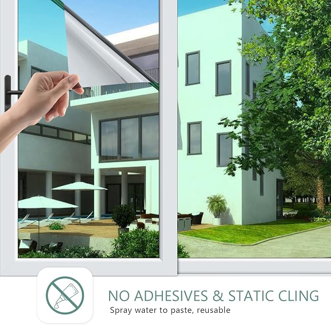One Way Privacy Window Film Heat Control Mirror Tint 35.4inx6.5ft | Daytime - Image 3