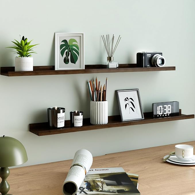 Walnut Floating Shelves for Wall Decor, 40 in Shelf - Image 6