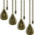 4 Pieces Ceiling Fan Pull Chain Extender Ornament 12 Inch Ceiling Pull Chain Extension Classic Drop Shaped Pendant Beaded Ball Cord for Fan Light lamp Decorative with Connector(Cinnamon)