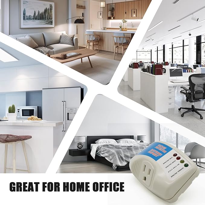 BSEED Surge Protector Home Appliance,Single Outlet Power Voltage Protector,Voltage Brownout Outlet Surge Refrigerator 1440 Watts,Voltage Brownout Plug Outlet, 1875W, 120V, 15A(2 Pack)