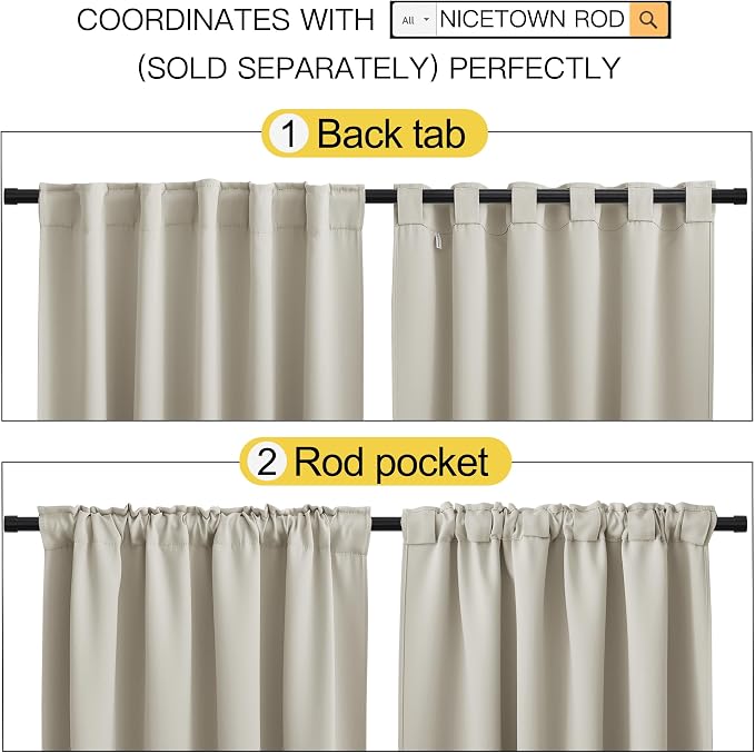 NICETOWN Blackout Curtains Window Drapes - Image 3