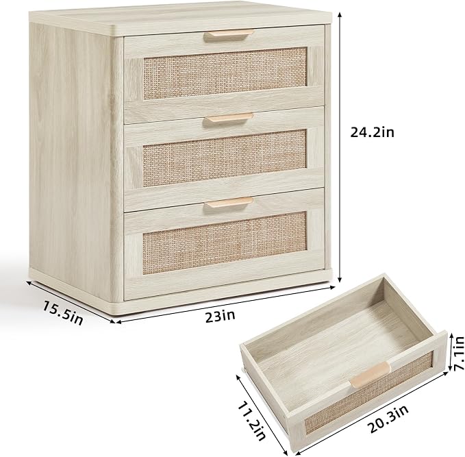 LEYAOYAO Rattan 23" Nightstands - Image 3