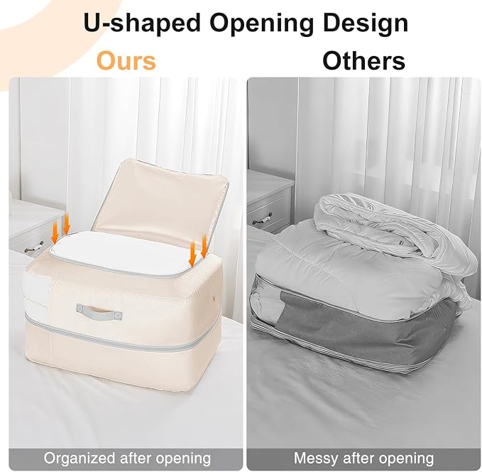 Comforter Storage Bag - 110L Large Capacity Blanket Storage Bags 2-Layer Ultra - Image 4
