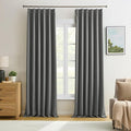 Grey Pinch Pleat Curtains & Drapes 102 Inches Long 2 Panels Set, Privacy by KEQIAOSUOCAI