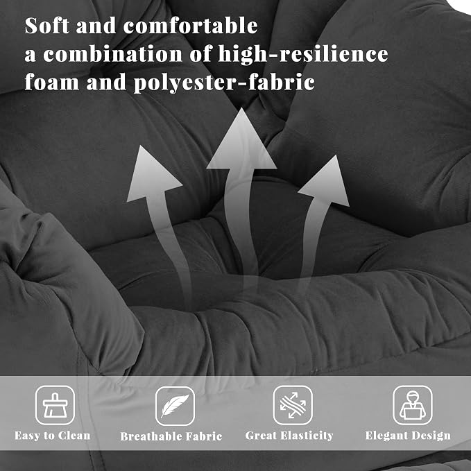 Lazy Chair with Ottoman, Comfy Reading Chair, Lounge Chair - Image 7
