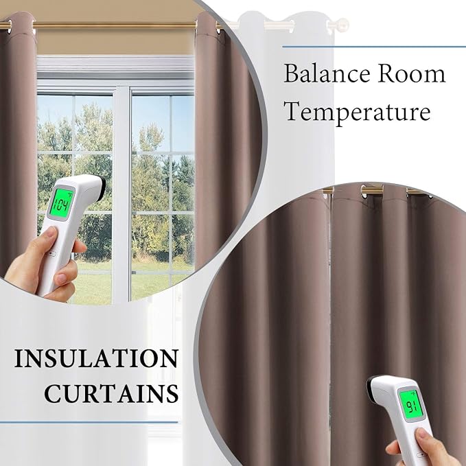 Diraysid Blackout Curtains for Bedroom Grommet Thermal Insulated Room Darkening - Image 5