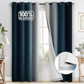 COSVIYA 100% Blackout Navy Blue Ombre Curtains by COSVIYA
