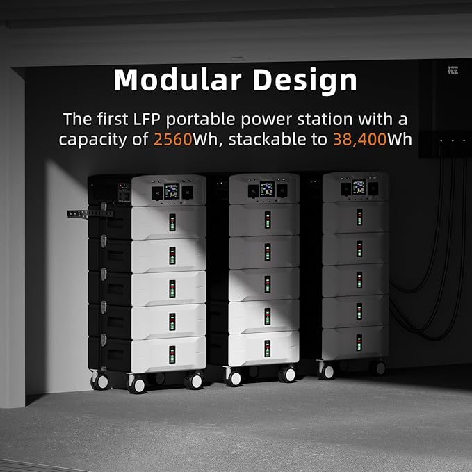 IEE SP5000 Portable Power Station & Solar Generator,5000W (Peak 9000W) 5120Wh EV-Grade LFP Batteries,120/240V Dual Voltage,3500W 1.6H Fast Charge,APP Control & EPS Switch for Home Backup.