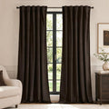 MIULEE Velvet Curtains 52x108 inches Chocolate Brown Blackout Curtains | Luxury by MIULEE