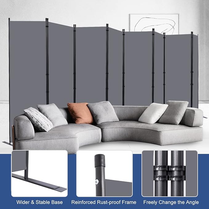 Room Divider Folding Privacy Screens, 6FT Tall Divider - Image 3