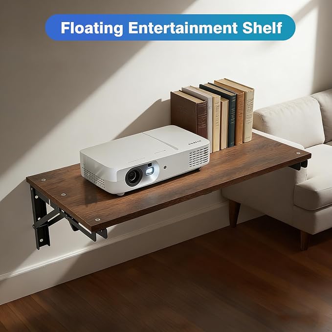 Folding Wall Desk for Small Space, 21.7Inches Wooden Floating Table | Foldable - Image 8