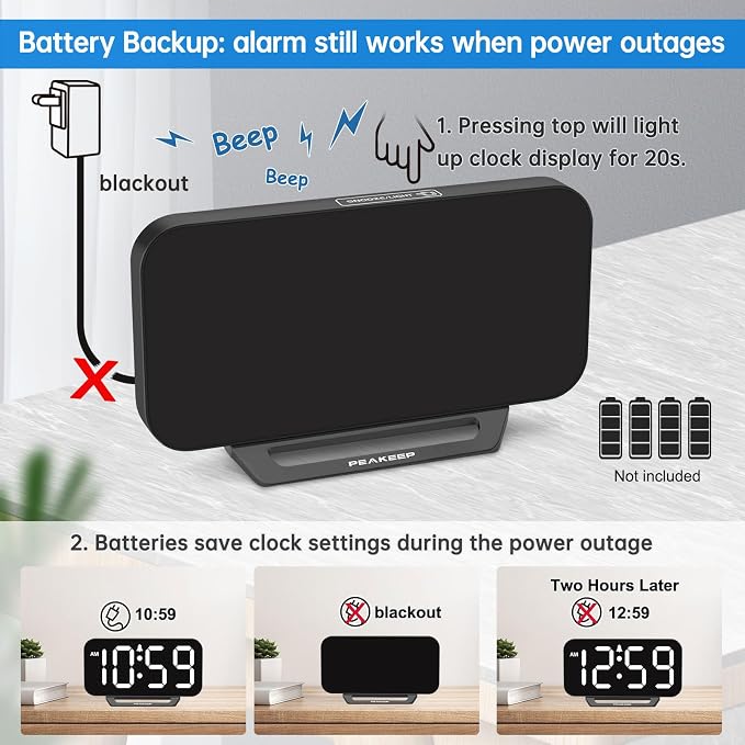 Peakeep Small Digital Alarm Clock - Image 5