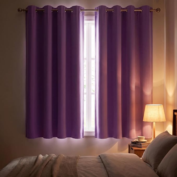 Diraysid Lavender Grommet Blackout Curtains - Image 3