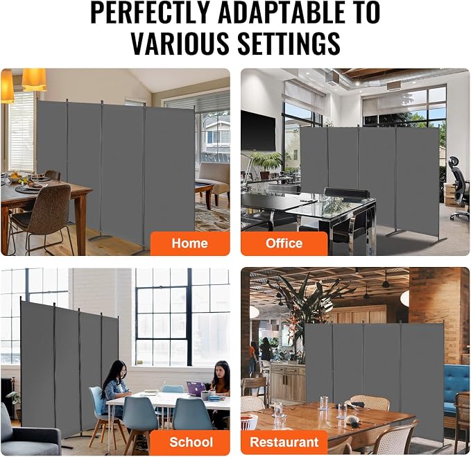 VEVOR Room Divider, 4 Panel Room Divider, Freestanding Room Partitions - Image 6