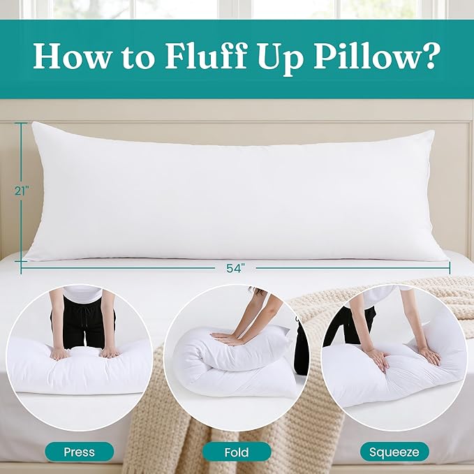 Oubonun 21x54 Full Body Pillow for Adults, Big Long Bed Pillow for Sleeping - Image 4