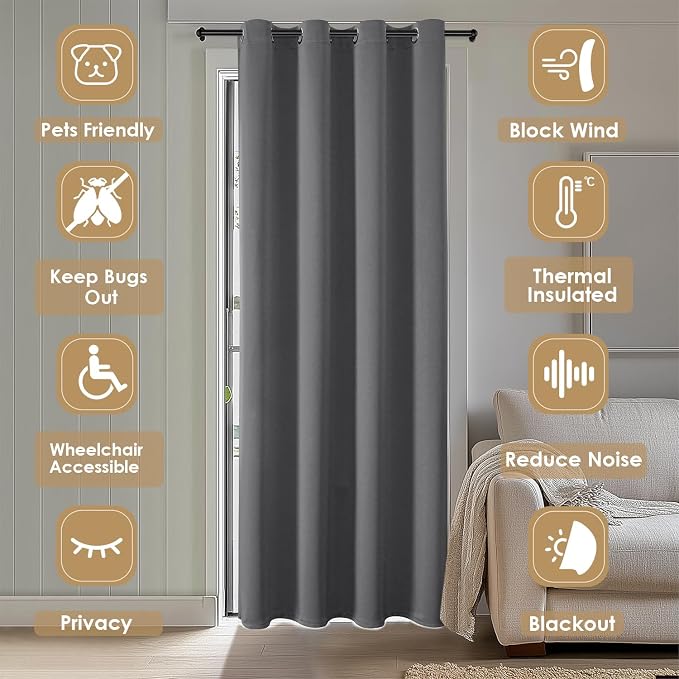 ChrisDowa Blackout Curtains Door Curtain - Image 3