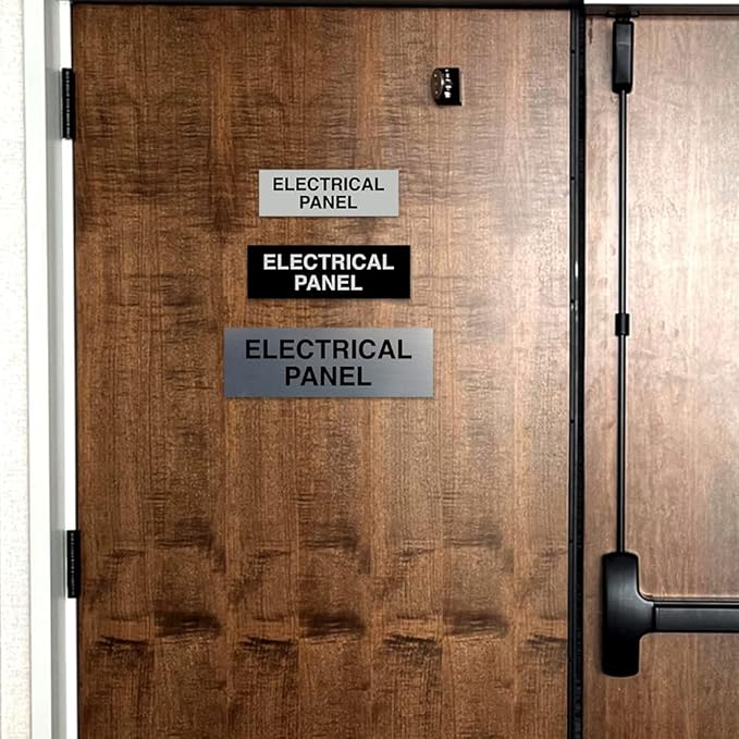 All Quality Basic Electrical Panel Sign - Fire Regulation Safety Compliance Sign - Dark Brown - Small (1 Pack)