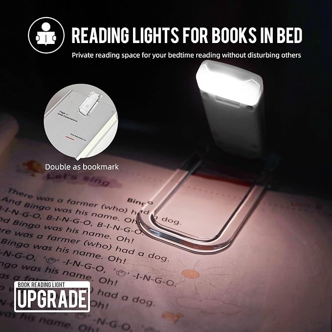 EGWASER Book Light for Reading in Bed, USB Rechargeable Clip on Book Lights - Image 7