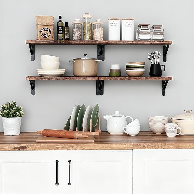 Fixwal Wall Floating Shelves for Home Decor | Wood Shelves, Natural Grain - Image 7
