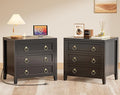 Huuger Paint Night Stand with Charger Station, 3 Drawer Nightstand Set of 2 | by Huuger