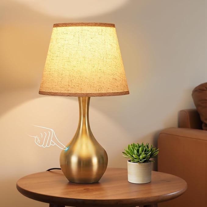 16.1" Touch Table Lamp for Nightstand, 3 Way Dimmable Small Bedroom Lamp | by SeealleLighting