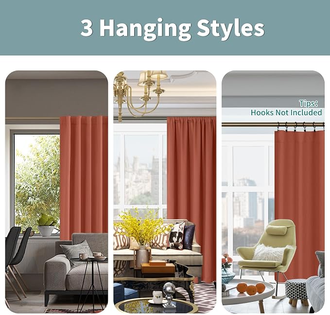 BGment 100% Blackout Curtains 63 Inch Length - Image 3
