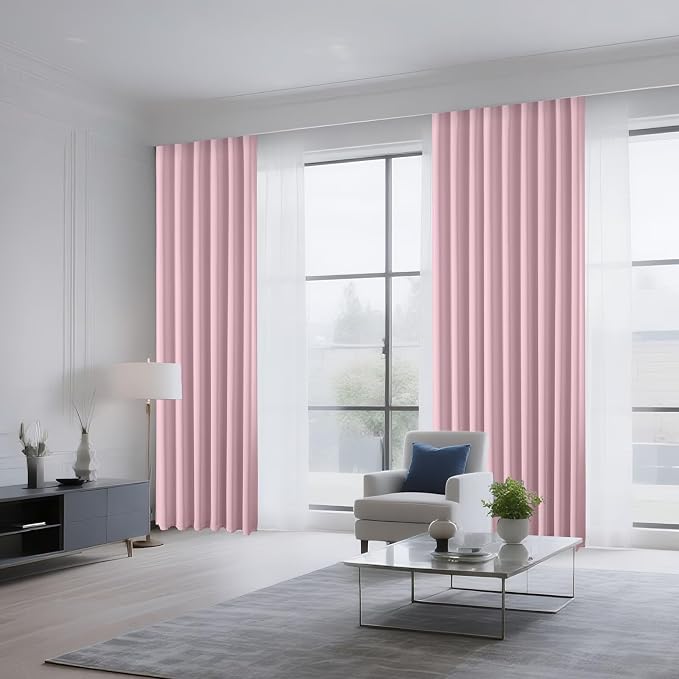 CUCRAF Light Pink Blackout Curtains 54 inch Length 2 Panels Set, Rod Pocket - Image 8