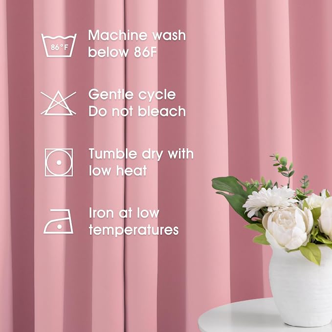HOMEIDEAS Baby Pink Blackout Curtains - Image 4