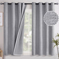 YoungsTex Grey Linen Curtains Blackout 54 Inches Long by YoungsTex
