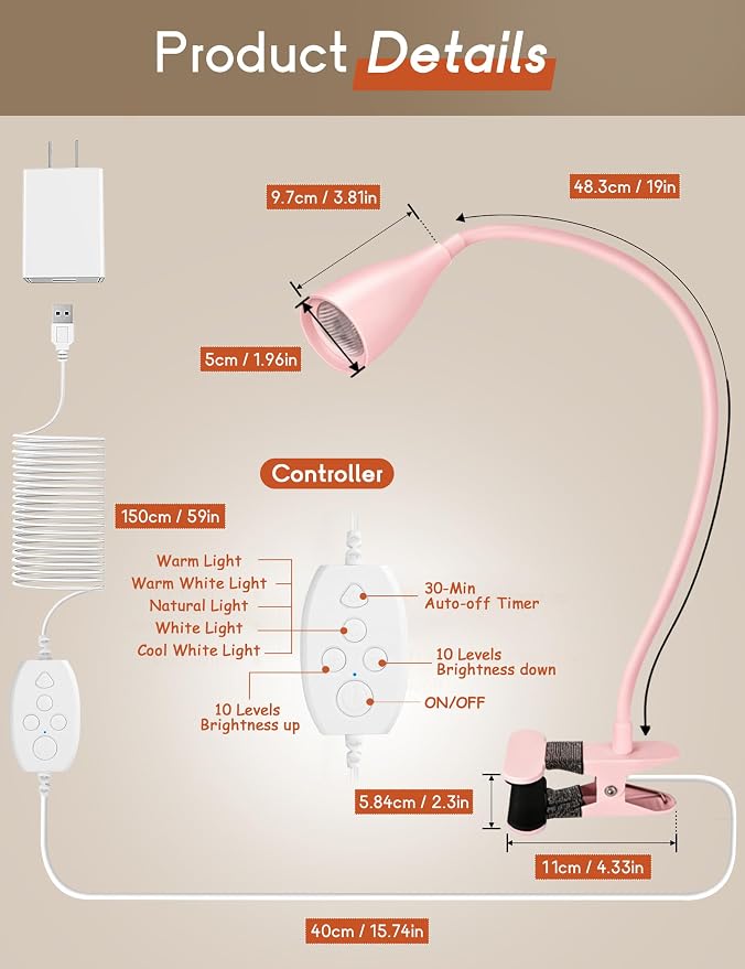Reading Light for Book in Bed, Clip on Light Reading Lamp - Image 6