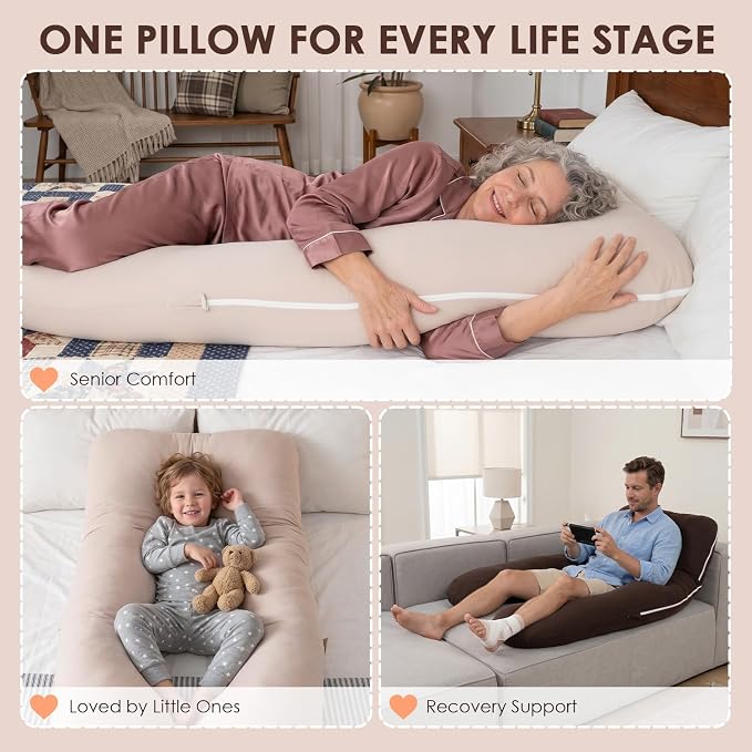 QUEEN ROSE U Shaped Pregnancy Pillow, Breathable Cotton Full Body Support - Image 5