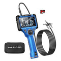 BORESOEIL 360° Articulating Borescope, 5.0FT 0.25in HD 1080P Flexible Snake Camera with Light, 5" IPS Screen for Plumbing & Machinery Inspection, Waterproof Endoscope