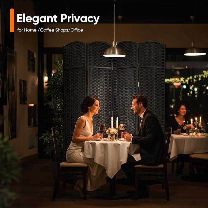 Outdoor Privacy Screen 4-Panel Folding Room Divider Space Partition | 67"H 64"W - Image 8