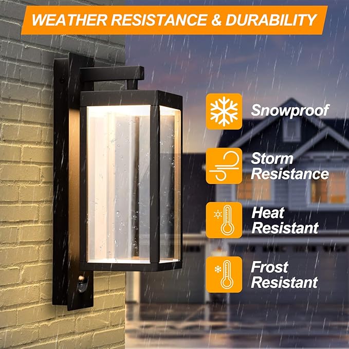 Lustrlach Motion Sensor Outdoor Light Fixtures Wall Mount,Exterior Wall Sconce, Porch Light, Garage Lights, Waterproof Motion Lights for Outside, Garden, Front Door