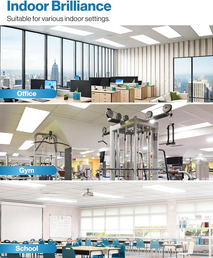 Sunco 12 Pack 2x4 LED Flat Panel Light Drop Ceiling Office Fixture, 7700 LM, Selectable Features, 40W/50W/60W, 4000K/5000K/6000K, Dimmable (0-10V), Dustproof ETL.