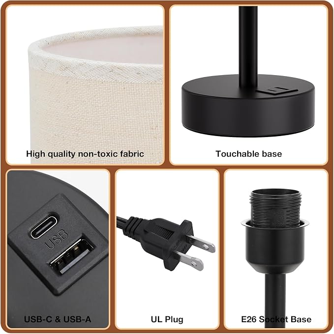 Dicoool Bedside Table Lamp for Bedroom - Image 6