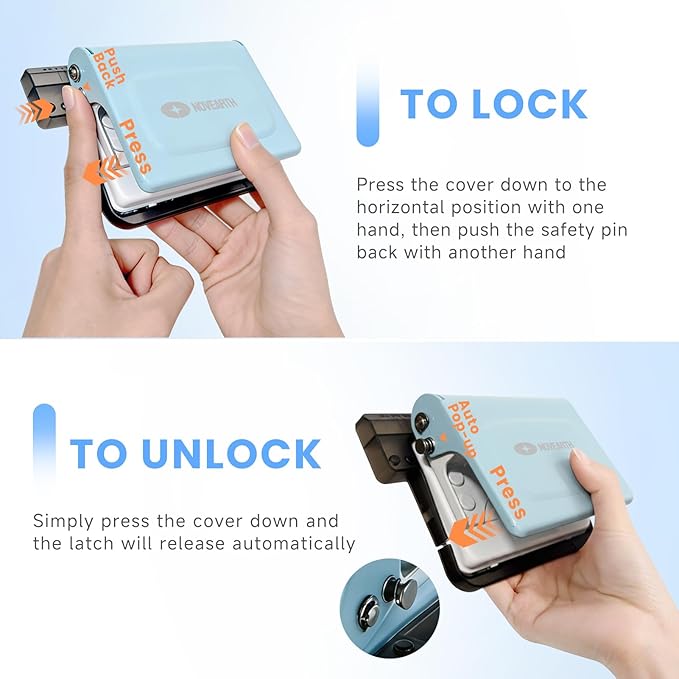 10-Hole Binding Machine for Planners,Metal Punch Loose Leaf Tool 26 Holes for B5, 30 for A4, 20 for A5 Paper,Handheld Manual Book Binder,Notebook Puncher for Home, Office, School, DIY Projects