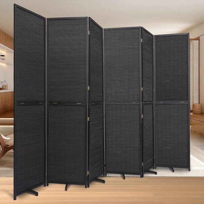 Room Divider Folding Privacy Screens, Hand-Made Natural Bamboo Room Dividers | by HOMSCREENER