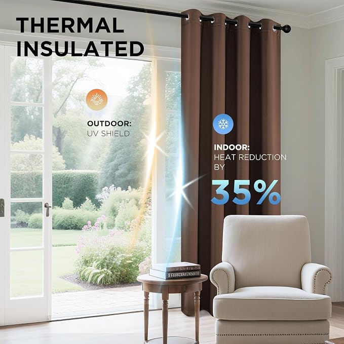Joydeco Blackout Curtains 63 Inch Length 2 Panels Set, Thermal Insulated Long - Image 5