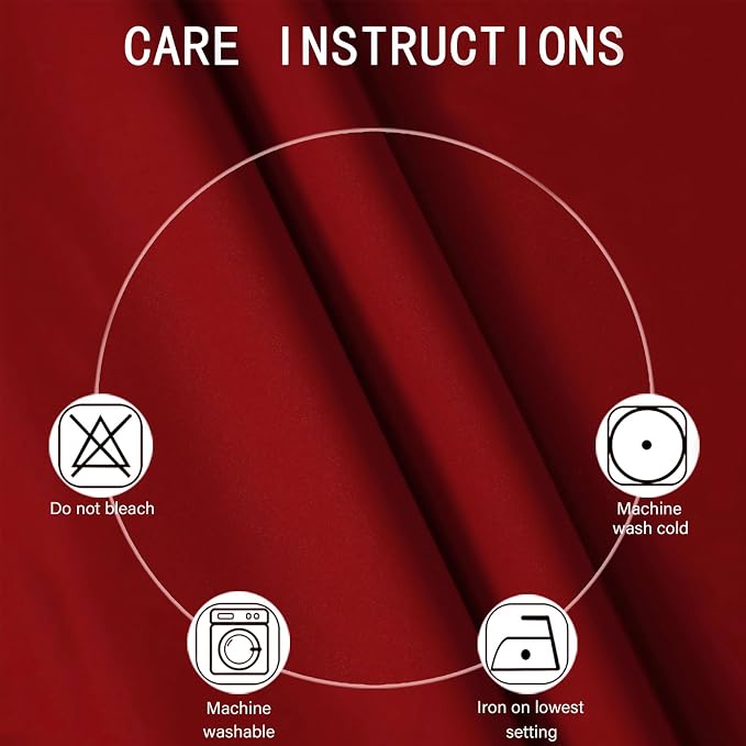 100% Blackout Curtains 84 Inch Long Red Curtains 2 Panels - Image 5