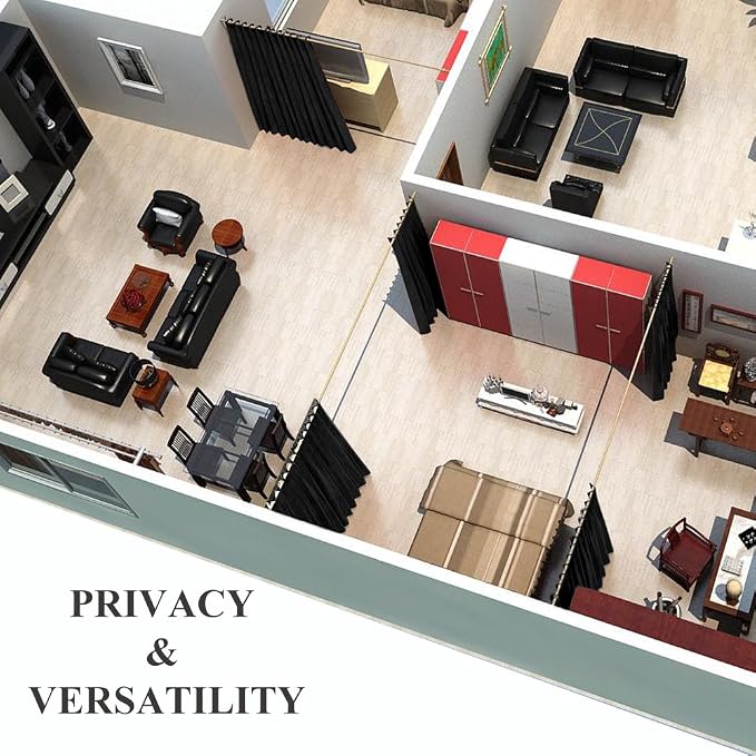 NICETOWN Closet Door Curtain, Room Dividers Panel Screens Partitions, Wide - Image 7