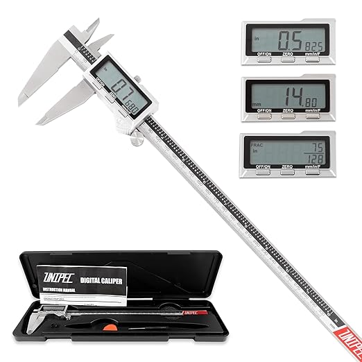 Unipec 12 Inch Digital Caliper, 150mm Calipers Measuring Tool with Stainless Steel, IP54 Splash Proof Protection Design